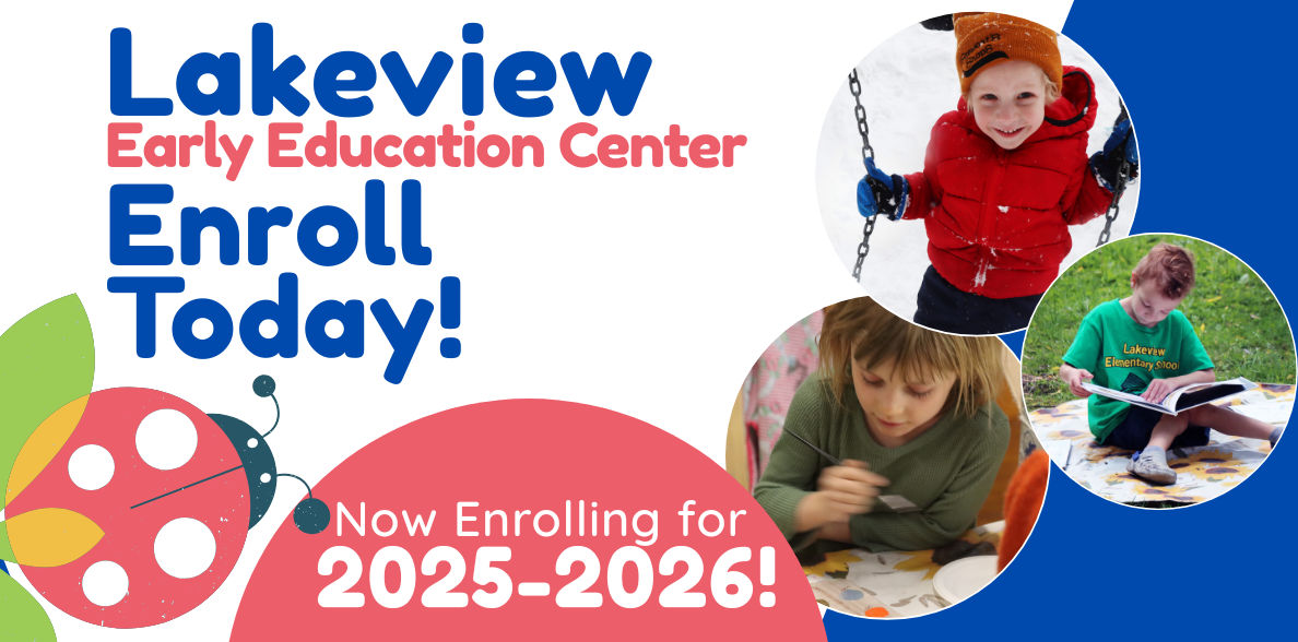Lakeview logo and images of preschool students